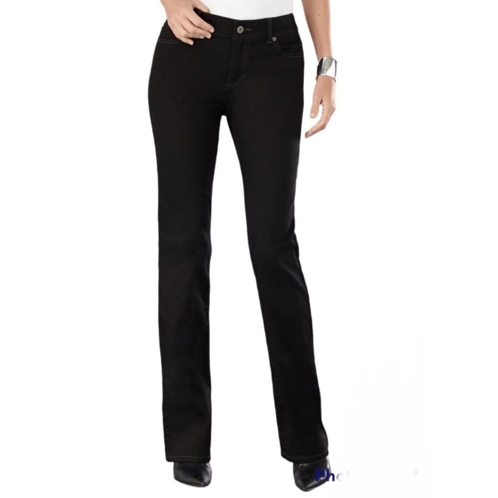 Chicos Black Platinum Luster Bootcut Westerncore High Waist High Rise Jeans